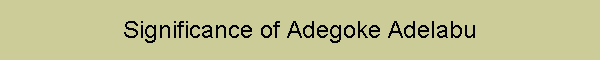 Significance of Adegoke Adelabu
