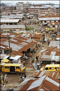 Rooftops in Lagos, Nigeria. Credit: Gideon Mendel/ActionAid/Corbis.